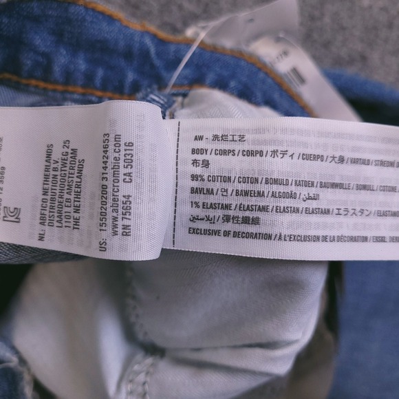 NWT Abercrombie Fitch Ankle Straight Ultra High Rise Jean Sz 24R (48x27) Stretch - Picture 9 of 13